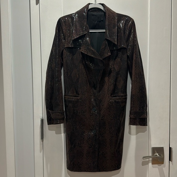 NBD Bree Coat in French Roast - Snakeskin size Small - Picture 3 of 3